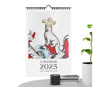 Ugly Medieval Cat Calendario 2025 | Divertente calendario da parete con gatti medievali | Agenda familiare e organizzatore giornaliero | Brutto motivo di gatti medievale - regalo per gli amanti