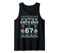 Ugly Sweater Like Design. Gen Z Alpha Meme Santa Says 67 Canotta