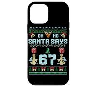 Ugly Sweater like Design. Gen Z Alpha Meme Santa Says 67 Custodia per iPhone 12 mini