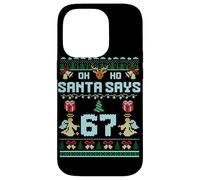 Ugly Sweater like Design. Gen Z Alpha Meme Santa Says 67 Custodia per iPhone 14 Pro