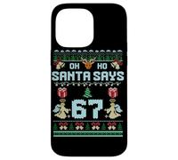 Ugly Sweater like Design. Gen Z Alpha Meme Santa Says 67 Custodia per iPhone 14 Pro Max