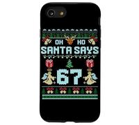 Ugly Sweater like Design. Gen Z Alpha Meme Santa Says 67 Custodia per iPhone SE (2020) / 7/8