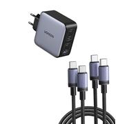 UGREEN 100W Caricatore GaN Type C Multiplo Porte con UGREEN 2Pack Cavo USB C 240W