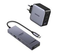 UGREEN 100W Caricatore GaN Type C Multiplo Porte + Revodok Pro 106 10Gbps Hub USB C