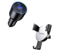 UGREEN 130W Caricatore Auto+ Supporto Telefono Auto Gravità