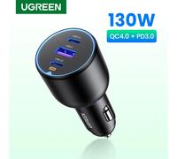 UGREEN 130W USB C Caricabatteria da auto veloce per Xiaomi iPhone 17 Samsung Galaxy S25 Laptop PD3.0 Caricabatteria da auto USB tipo C a ricarica rapida