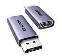 UGREEN 2 Pezzi Adattatore da DisplayPort a HDMI 4K 60Hz 2K 144Hz 1080P Unidirezionale 18Gbps Convertitore da DP maschio a HDMI femmina 3D Alluminio Compatibile con Laptop HDTV Monitor e Proiettori