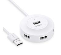 Ugreen 20270 - Cavo di interfaccia e adattatore (USB 2.0, 4x USB 2.0, Male connector/Female connector, 0,8 m, bianco)