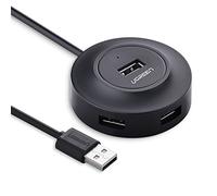 Ugreen 20277 - USB 2.0 Hub 4 Porte per Cellulari, ebooks, Tablets, Tastiera, Mouse e Lettori di Carte, Nero