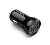 UGREEN 24W Caricabatterie Auto 4.8A Mini Caricatore Auto 2 USB Porte Compatibile con iPhone, iPad, Tablet, Smartphone e gli altri dispositivi USB
