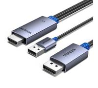 UGREEN 2M Cavo HDMI a DisplayPort 4K 60Hz Trasmissione Bidirezionale Supporto HDR HDCP Adattatore DisplayPort a HDMI e Cavo di Ricarica USB A Compatibile con Switch 2 PS 5 4 Xbox PC TV Monitor