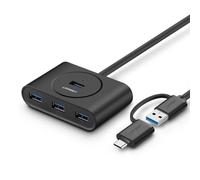 Ugreen 40850 Hub USB 4 porte USB 3.0 OTG 5 Gb/s Protezione elettrica Nero