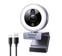 UGREEN 4K Webcam 30FPS Ultra HD Webcam USB Messa a Fuoco Auto Luce LED | Doppio Microfono Plug and Play Angolo Regolabile per Windows MacOS Linux Streaming YouTube Skype Video Zoom Videoconferenza
