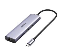 UGREEN Revodok 107 Hub USB C Ethernet Gigabit HDMI 4K 60Hz PD 100W Lettore Schede SD TF Adattatore Type C Multiporta 5Gbps Compatibile con MacBook Pro Air M3 M2 M1, iPad, iPhone 16 Plus Max