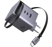 Caricatore Ugreen Nexode GaN Infinity 1x USB-A + 2x USB-C 100W con Cavo a Scomparsa