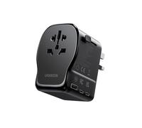 UGREEN 65W Adattatore da Viaggio Universale 2 USB C 1 USB A 1 Prise GaN | PD 65W USB C, Type I B G E F, EU UK US AU, Compatto e Sicuro Adatto per Viaggi di Lavoro e di Piacere in 200+ Paesi e Regioni