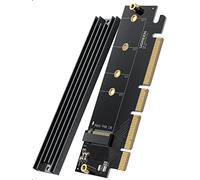 UGREEN Adattatore PCIe M.2 NVME, Adapter PCIe x16 Express 4.0 64Gpbs con Dissipatore di Calore, Supporta PCIe x16/x8/x4, Scheda per Disco Rigido M.2 M/M&B Key SSD 2230/2242/2260/2280