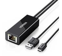 UGREEN Adattatore Micro USB a Ethernet RJ45, Convertitore di Rete Lan 100Mbps con Cavo di Alimentazione Per Fire TV Stick 4K/3/2, Google Chromecast 3/Ultra/2/1/Audio-1M