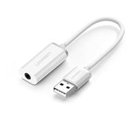 UGREEN Adattatore USB 2.0 a 3,5mm TRRS jack AUX (Cuffie e Microfono), (White)