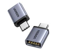 UGREEN Adattatore USB a Tipo C 3.0 2 Pezzi OTG Maschio a Femmina (Gray) | Compatibile con iPhone 17 Pro Max Air MacBook Air iPad Redmi Galaxy S26 S25 Note 20