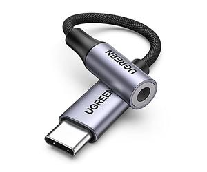 UGREEN Adattatore USB C a Jack 3.5mm Chip DAC per Cuffie Tipo C Compatibile con iPhone 17 Pro Max Air Galaxy S25 Ultra MacBook Pro 2024 iPad Pixel 9 XL (Gray)