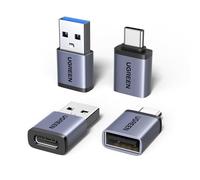 UGREEN Adattatore USB C a USB A 10Gbps 4 Pezzi Tipo A a Tipo C (Gray) | Ricarica Rapida, Data Sync, Compatibile con iPhone 18 Pro Max 17 16 15 Galaxy S26 MacBook Air iPad