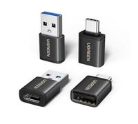 UGREEN Adattatore USB C a USB A 10Gbps 4 Pezzi Tipo A a Tipo C (Nero) | Ricarica Rapida, Data Sync, Compatibile con iPhone 18 Pro Max 17 16 15 Galaxy S26 MacBook Air iPad