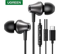 UGREEN Auricolari cablati USB tipo C da 3,5 mm con microfono, Auricolari cablati Cuffie stereo HiFi, per la maggior parte con jack da 3,5 mm