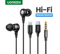 UGREEN Aux auricolari auricolari, 3.5mm USB tipo C cuffie cablate microfono con controllo del Volume con isolamento acustico per Android MP3/MP4