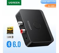 UGREEN AUX Ricevitore Bluetooth LDAC AAC Hi-Fi Jack da 3,5 mm 2RCA RCA Audio Adattatore Bluetooth 6.0 Ricevitori 15 ore per altoparlante per auto PC