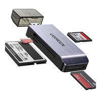 UGREEN Card Reader USB 3.0 4 in 1, Lettore di Schede di Memoria per SD, Micro SD/ TF, CF, MS, Lettura Simultanea di 4 Schede Compatibile con Windows Mac OS Linux PS4