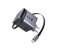 UGREEN Caricabatteria Nexode Fast charger 100W con cavo retrattile Compatibile MacBook Pro Air Neo iPhone 18 Max 17 16 15 14 Galaxy S26 25 Pixel 11 iPad, Nero
