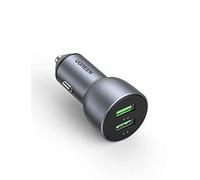 UGREEN Caricatore Auto 2 Porta QC3.0 36W in Metallo, Caricabatteria da Auto Mini Quick Charge 3.0, Caricatore Automatico Compatibile con iPhone iPad Galaxy Huawei XiaoMi e Veicoli da 12V/24V