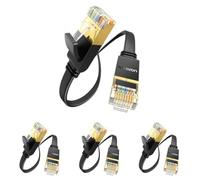 UGREEN Cat 7 Cavo Ethernet LAN RJ45 Piatto Super Veloce 10 Gbps 600MHz (2M) (Confezione da 4)