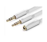 UGREEN Cavo Audio 3.5mm femmina a 2 maschio- case ABS (White)