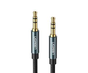 UGREEN Cavo Aux Macchina 3.5MM Jack to Jack in Nylon Cavo Audio Maschio a Maschio Stereo Compatible with Cuffie iPhone iPad iPod Smartphone Laptop Autoradio MP3 Echo DOT Altoparlante Auto (1M, Blu)