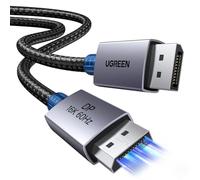 UGREEN Cavo DisplayPort 2.1 16K 60Hz 8K 120Hz 4K 240Hz 2K 360Hz Cable DisplayPort HDR HDCP G Sync Free Sync Cavo DP Cassa in Lega di Alluminio 80Gbps Compatibile con PC Monitor Scheda Grafica TV, 0.5M