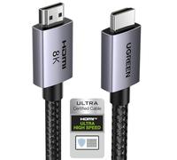 UGREEN Cavo HDMI 2.1 8K Cavo HDMI certificato 8K 60Hz 4K 240Hz Ultra Alta Velocità 48Gbps Alluminio eARC HDCP Dynamic HDR Dolby Atmos Compatibile con HDTV Monitor PS5 PS4 Xbox PC, 3M