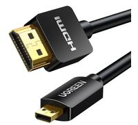 UGREEN Cavo Micro HDMI a HDMI 3D 4K con Ethernet e Canali di Ritorno Audio Compatibile con GoPro 7 6 5 Black, Canon, Nikon, Sony, Panasonic Fotocamere, Videocamera, Laptop con Micro HDMI(3M)