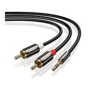 UGREEN Cavo RCA Jack 3,5mm Macho Cable AUX 2RCA Audio Addattatore (2M) | Compatible con Smartphone PC TV Tablet MP3 iPod Amplificatore Impianto Stereo Home Theatre