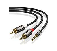 UGREEN Cavo RCA Jack 3,5mm Macho Cable AUX 2RCA Audio Addattatore Compatible con Smartphone, PC, TV, Tablet, MP3, iPod, Amplificatore, Impianto Stereo, Home Theatre (3M)