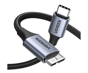 UGREEN Cavo Type C a Micro USB 3.0, Cable Tipo C Disco Rigido Esterno Compatibile con Custodia per SSD (0,5 M)