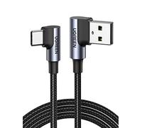 UGREEN Cavo USB C a A 90 Gradi, Cable Type C Ricarica Rapida 3A Compatibile con iPhone 17 Pro Max Air Pro Max Air/16/15 Plus Pro Max, Galaxy S25/S24/S23, Pixel 10/9, PS5, Drone, ecc. 0,5m