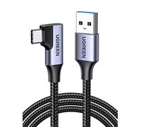 UGREEN Cavo USB C a A 3.0 5Gbps in Nylon, Cable Tipo C 90 Gradi 3A Compatibile con iPhone 16/15 Plus Pro Max, Galaxy S24 S23 S22 A53 A33, Pixel 9/8, ecc. 1M