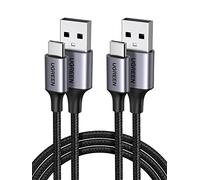 UGREEN Cavo USB Type-C Ricarica Rapida 3A QC3.0 480Mbps (1M,2 Pezzi) | Nylon Intrecciato, USB A a USB C, USB2.0, Compatible con iPhone 17 Pro Max 16 15 14 Galaxy S26 S25 A16 A56 Pixel 10 9 iPad