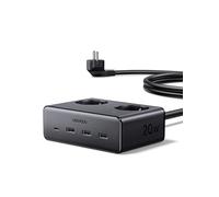 UGREEN Ciabatta Multipresa Tipo C 6 in 1 con USB C 20W Carica Rapida, Presa Multipla Salvaspazio con La Spina 2 AC Tipo C 3680W, Cavo 1.5M e Interruttore Individuale per Famiglia, Ufficio, Viaggio