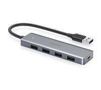 UGREEN CM219-50985B - Hub USB 3.0 a 4 porte con alimentazione micro USB, colore: Grigio