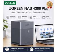 UGREEN DH4300 Plus NAS, Cloud Storage Privato, 4 Bay, Storage di Rete con Doppia Porta 2.5G, Enclosure Senza Dischi per Casa e Ufficio