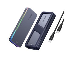 UGREEN Enclosure SSD M.2 NVMe SATA 20Gbps RGB, Case Esterno per Disco Rigido M.2 USB C 3.2 Gen 2x2 2230/2242/2260/2280 Compatibile con MacBook, HP 14pro, iPhone 16, PS5, Switch