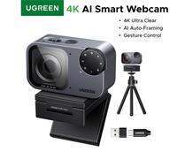 UGREEN FineCam Pro Webcam AI Smart PC 2K 4K, Inquadratura Automatica, Microfono con Cancellazione del Rumore AI, Messa a Fuoco PDAF, Controllo Gestuale per Streaming